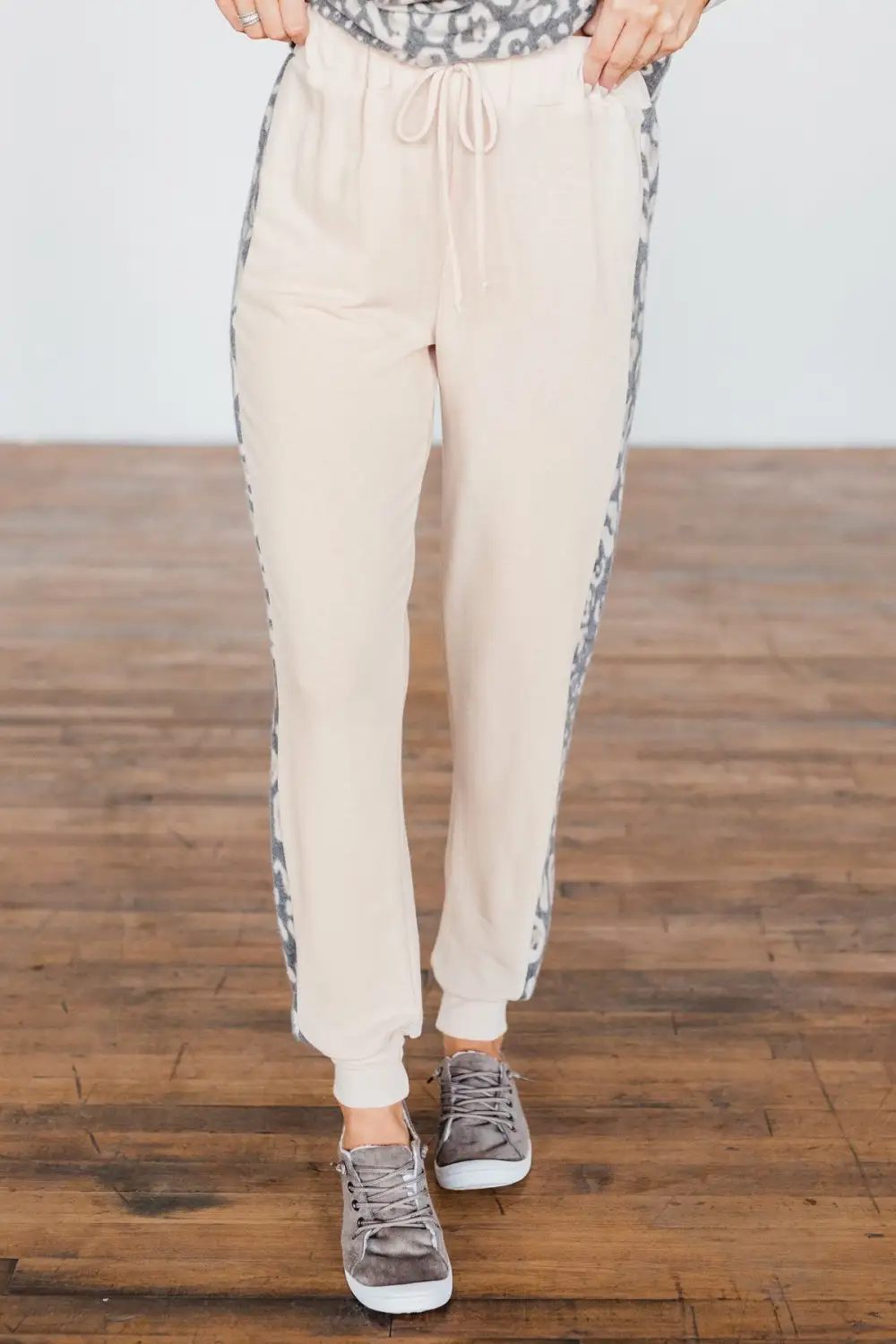 Leopard Print Drawstring Joggers