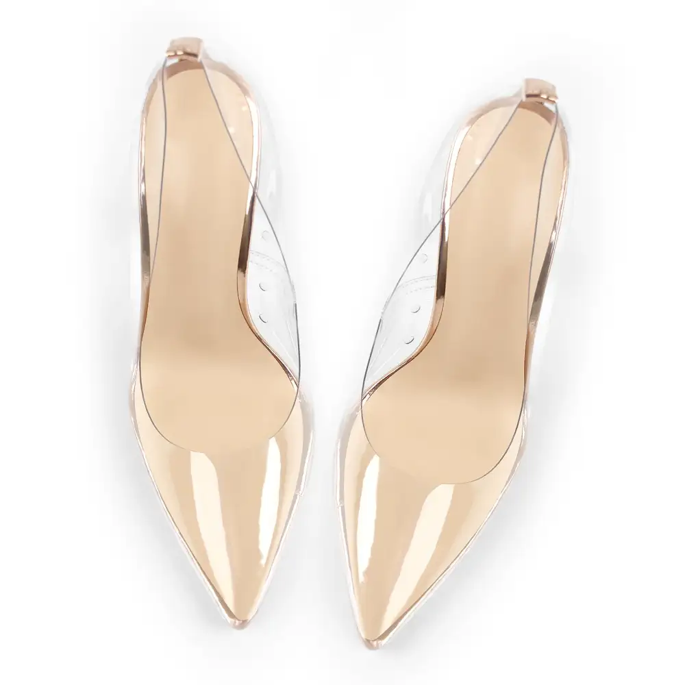 Modern Pointed Toe Transparent Heel Pumps