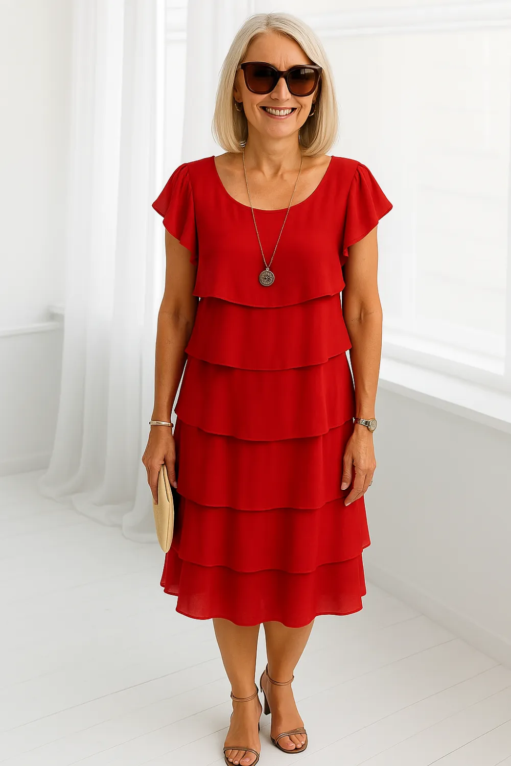  Layered Short Sleeve Dress