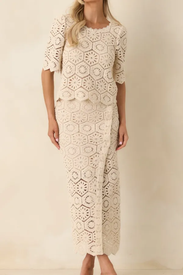 Natural Raquel Lace Skirt