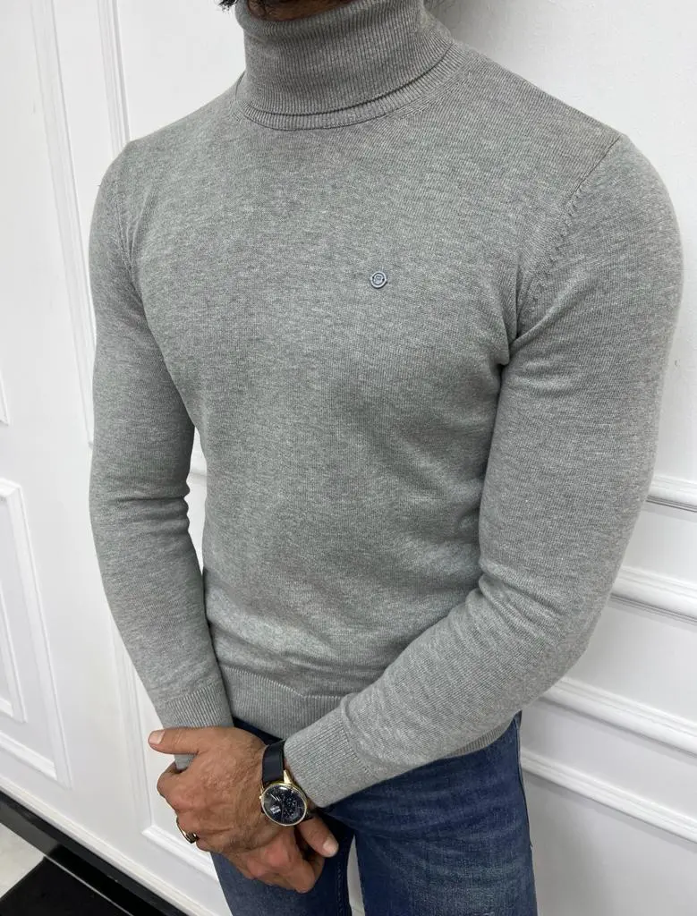 Classic Slim Fit Cotton Turtleneck Sweater