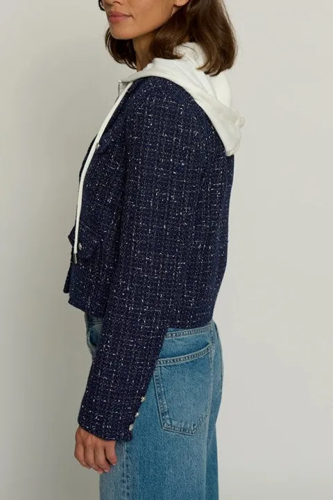 Navy Tweed Hooded Dickie Blazer