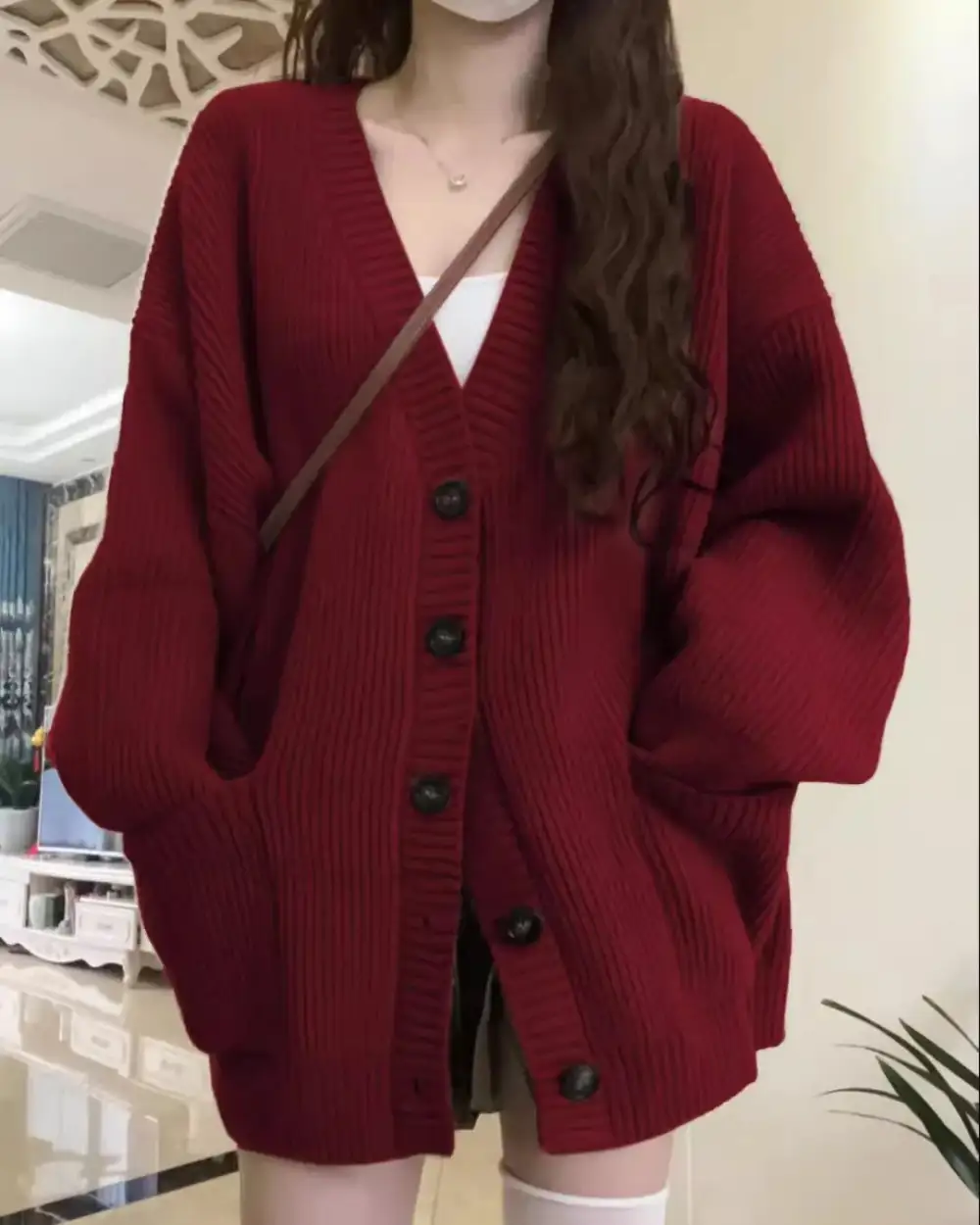 Classic Cashmere Button-Front V-Neck Relaxed-Fit Cardigan
