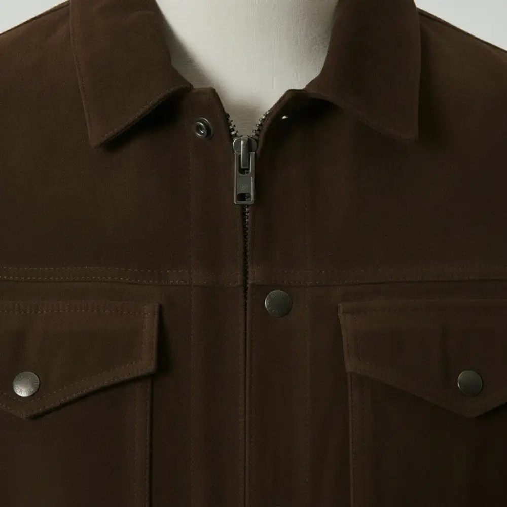 Utility Suede Trucker Jacket