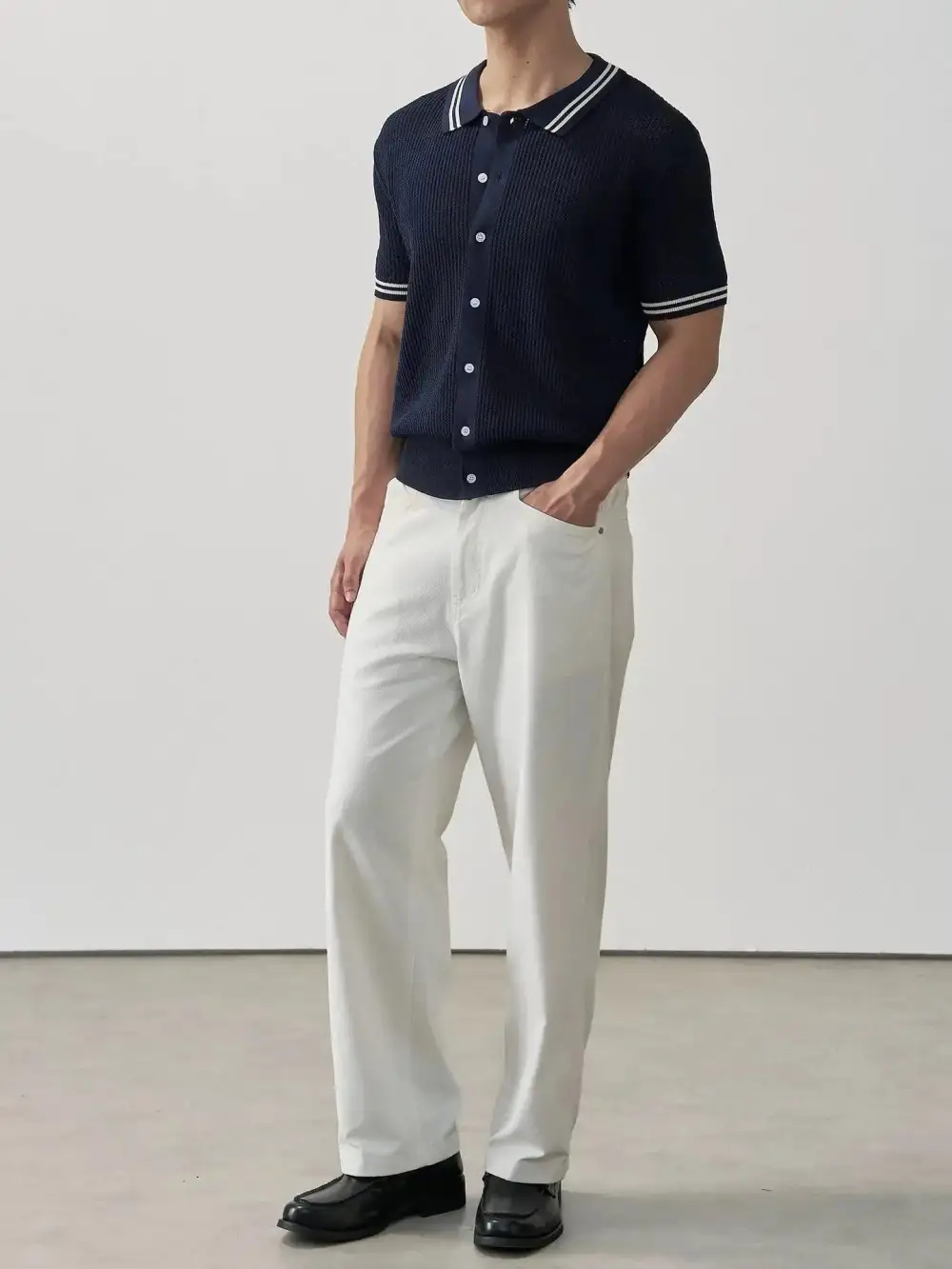 Relaxed Collared Knit Shirt