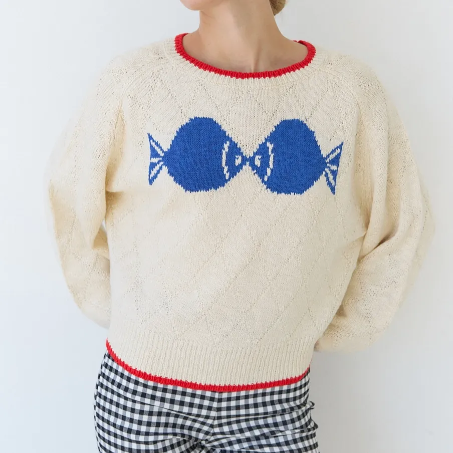 Fish Graphic Knit Sweater