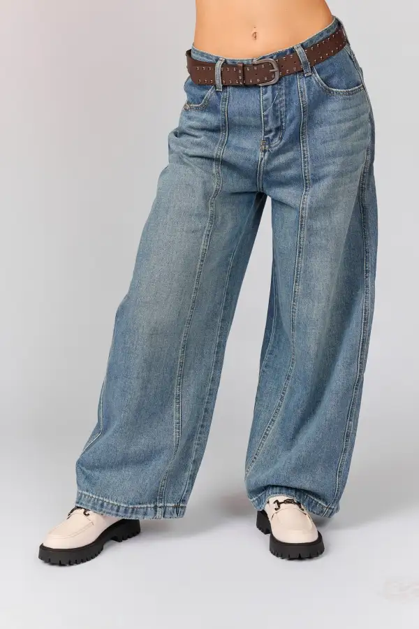 Belted Layered Jeans