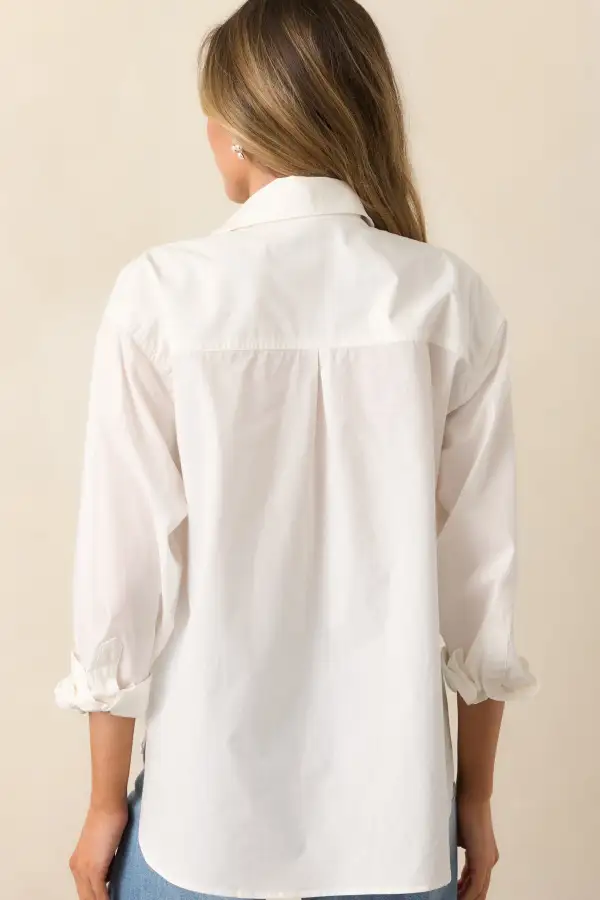 Button-Up Button-Front Long-Sleeve Collared Top