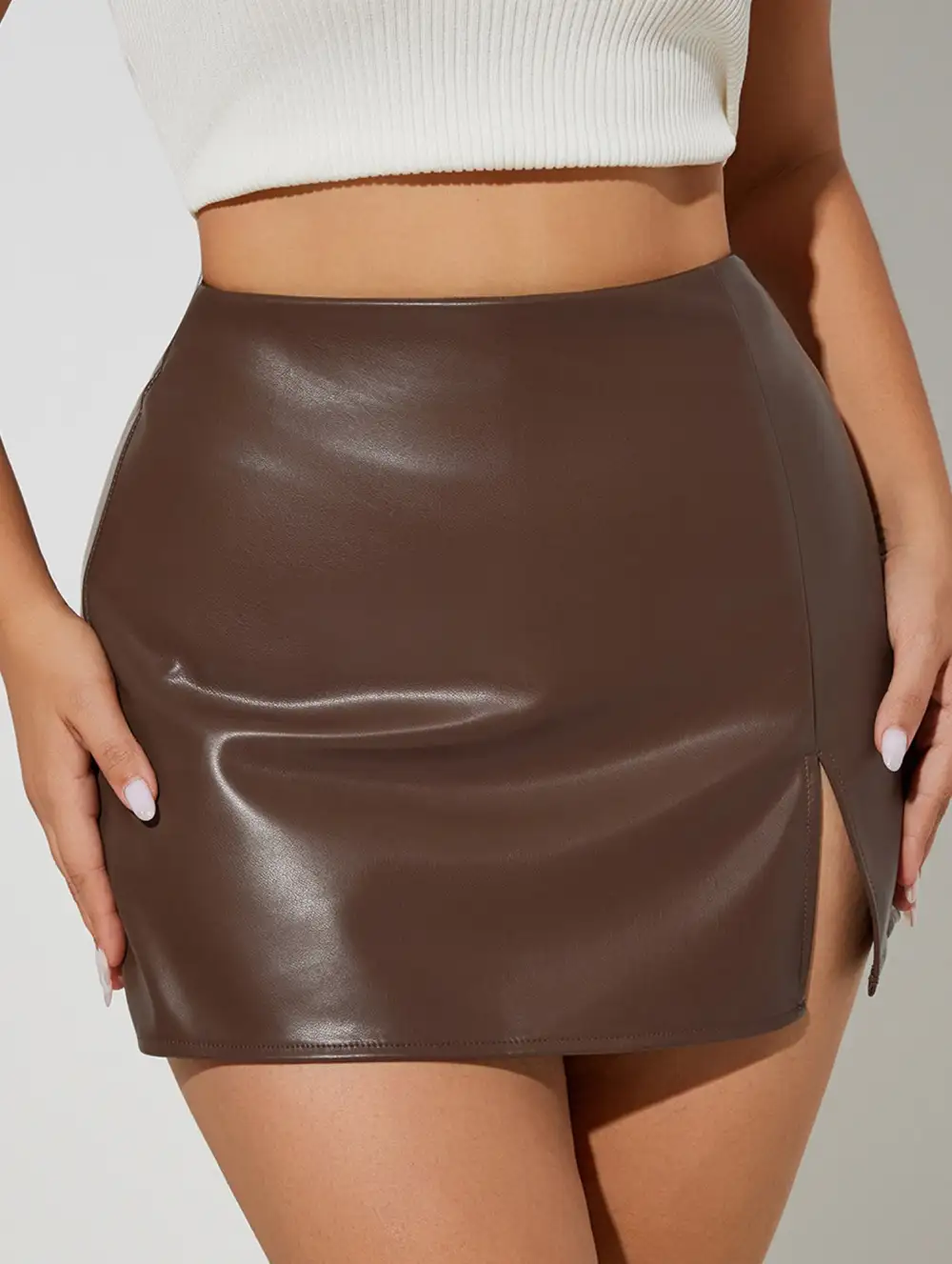 Slit Hem Bodycon Mini Skort