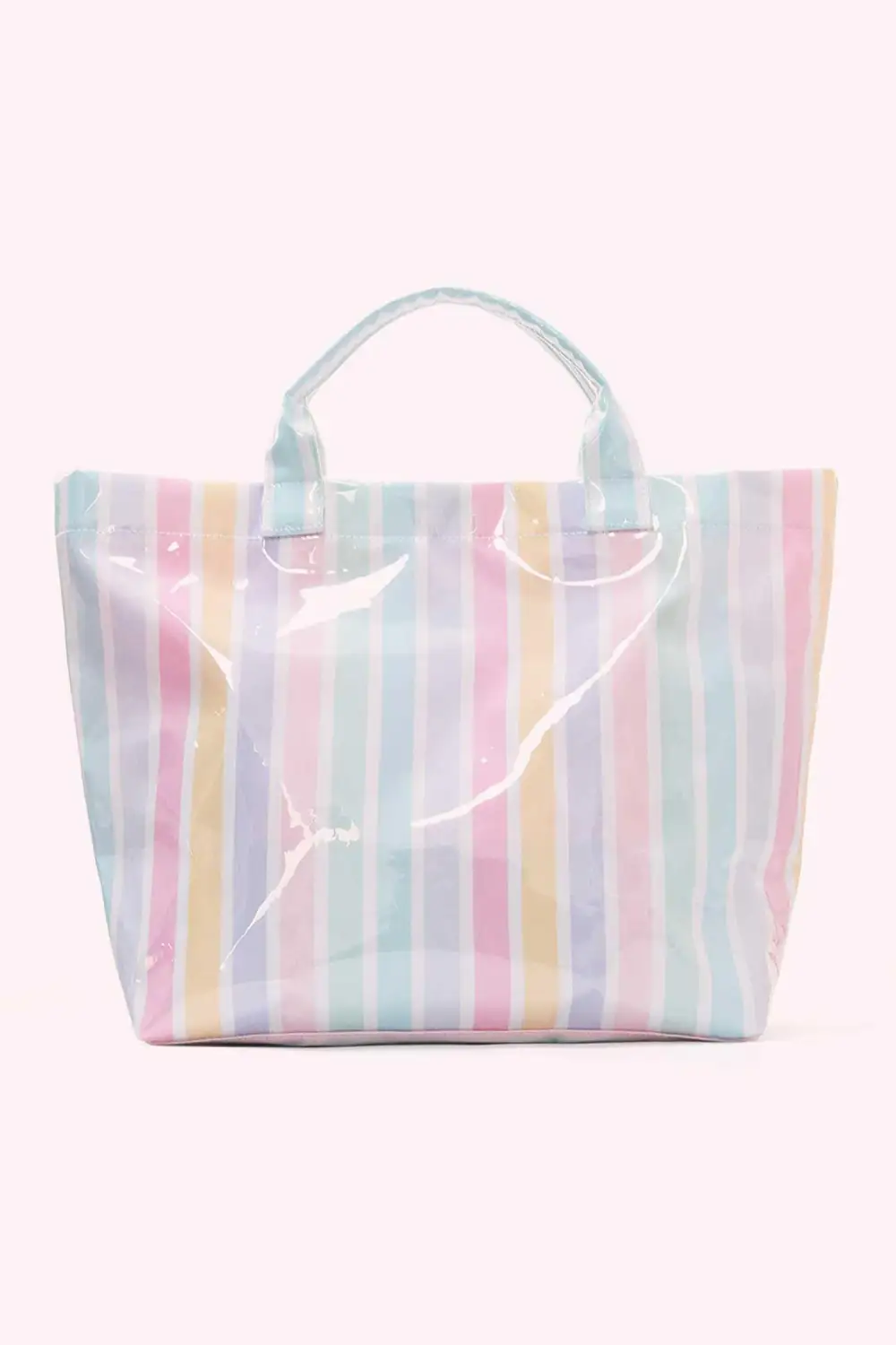 Glossy Striped Vinyl Tote Bag
