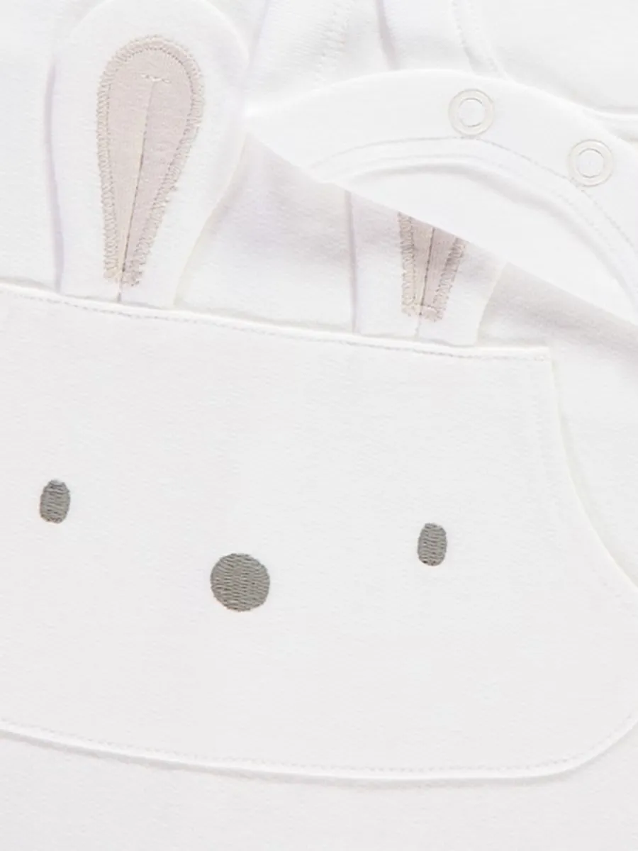 White Bunny Dungarees and Spotty Bodysuit Outfit