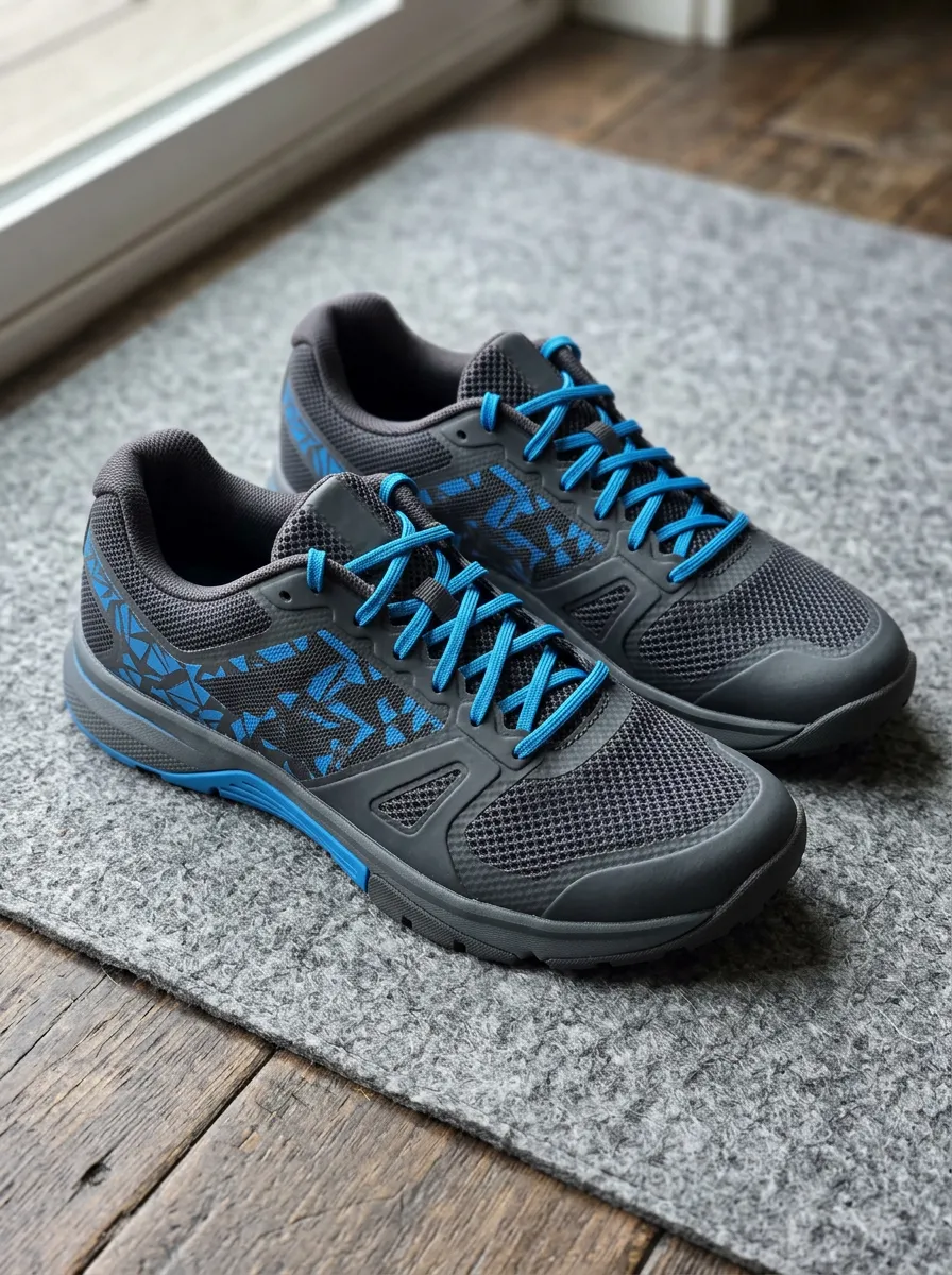 Women's Athletic Blue Geometric Pattern Printed Running Shoes