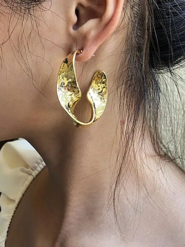 Elegant Hammered Drop Earrings