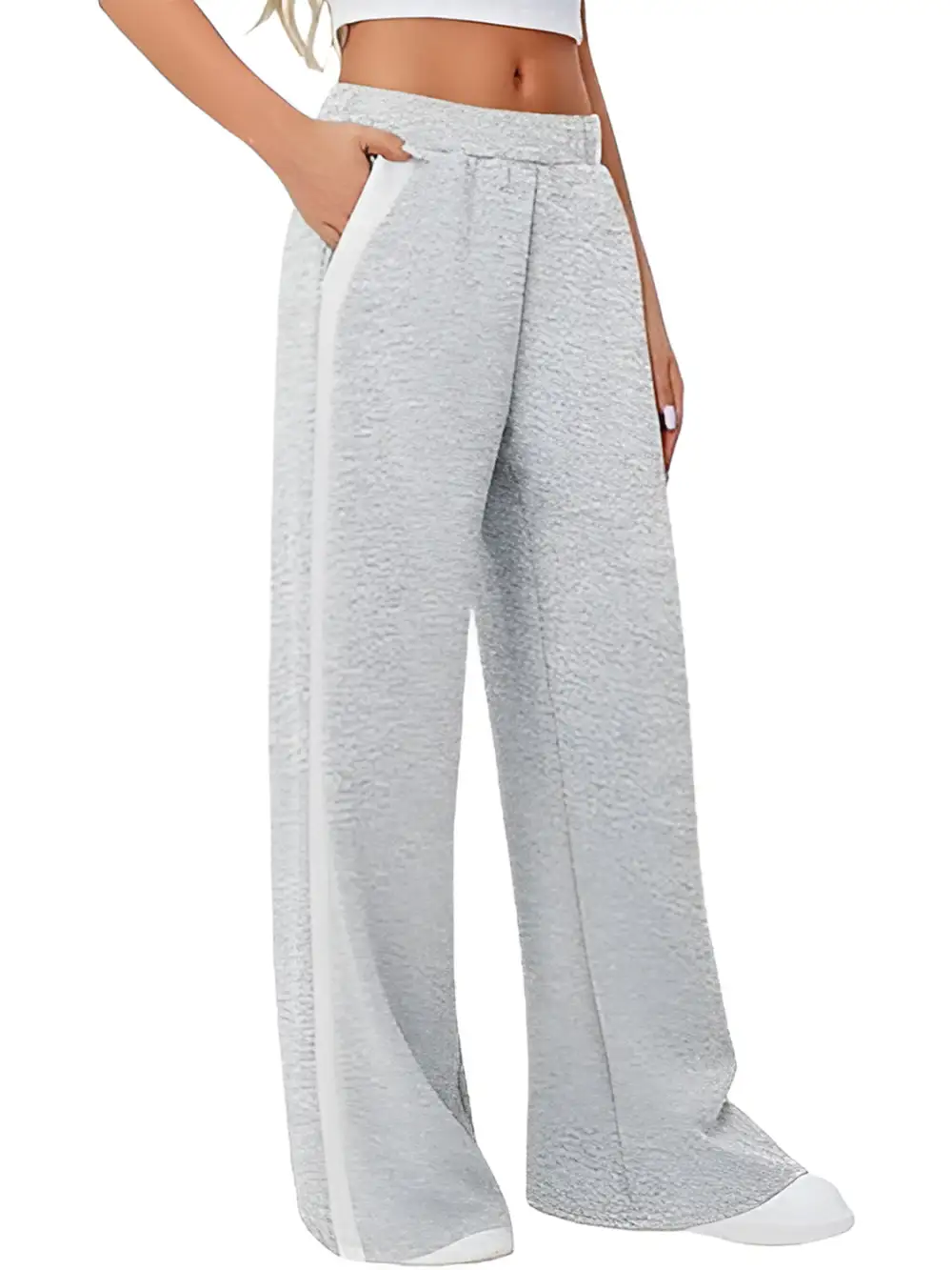 Relaxed Side Striped Wide Leg Pants