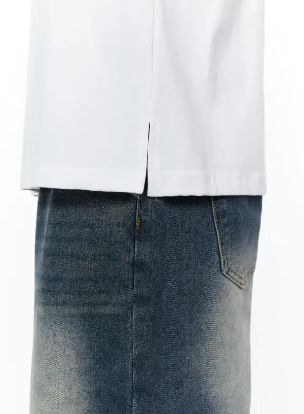 Men's Drop-Shoulder Side Slit T-Shirt