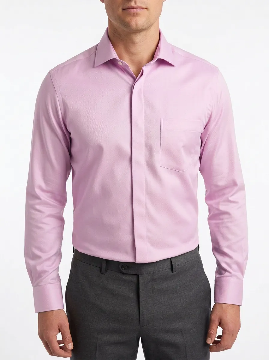 Men's Minimal Long-Sleeve Solid Dress Shirt