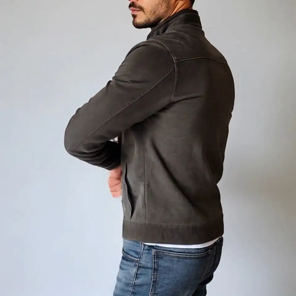 Structured Utility Suede Jacket