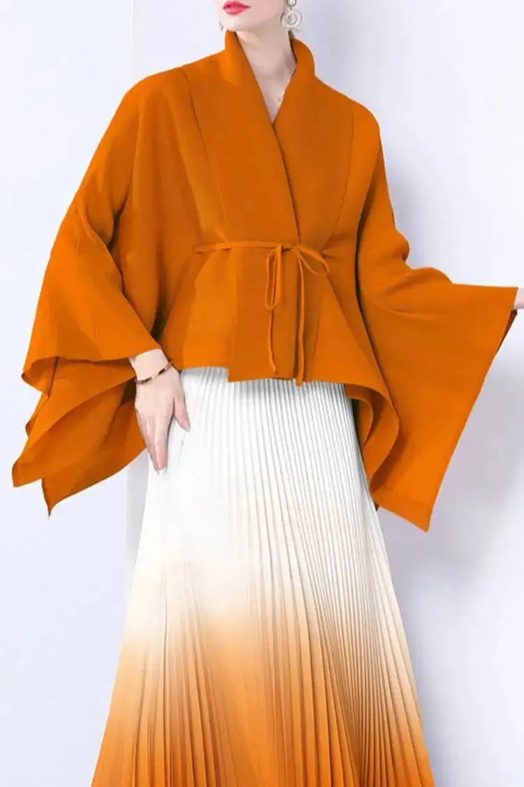 Elegant Pleated Skirt Two-Piece Set