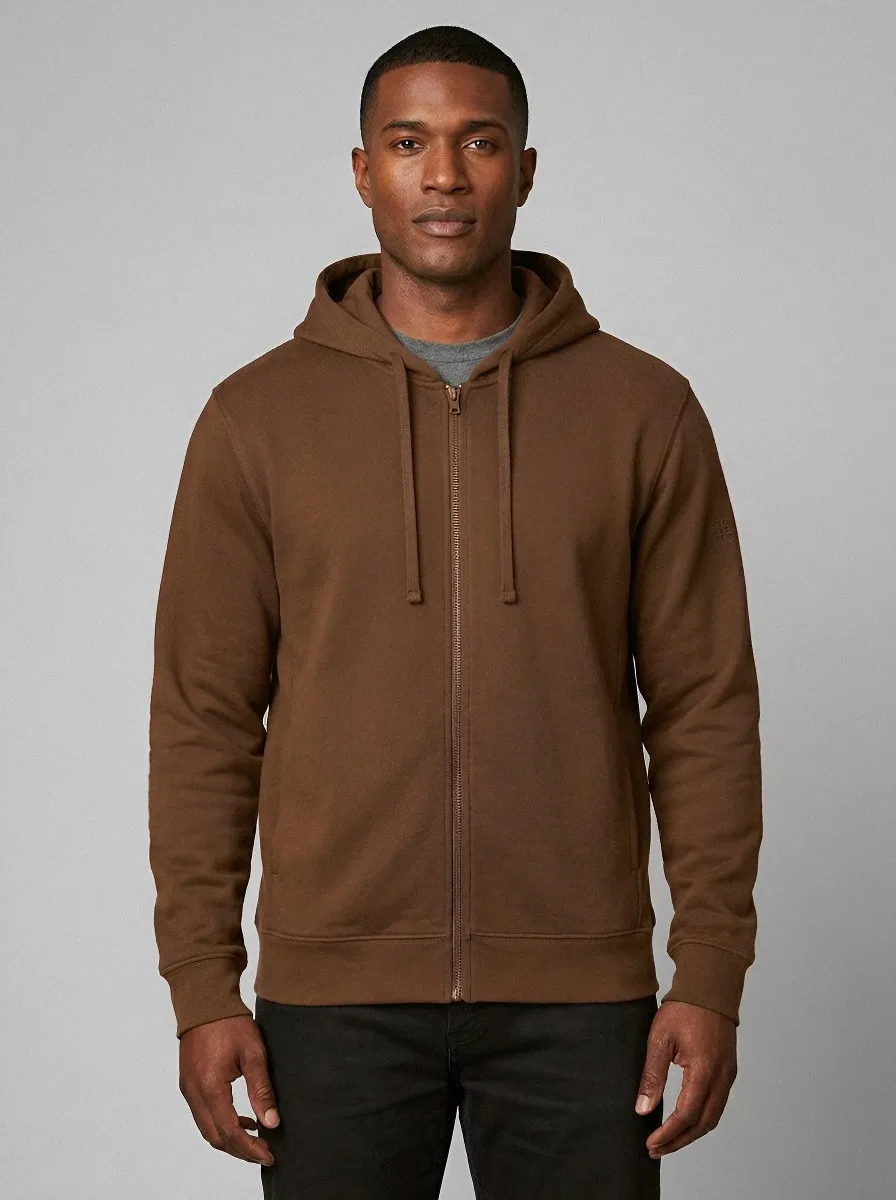 Men's Solid Full-Zip Hoodie