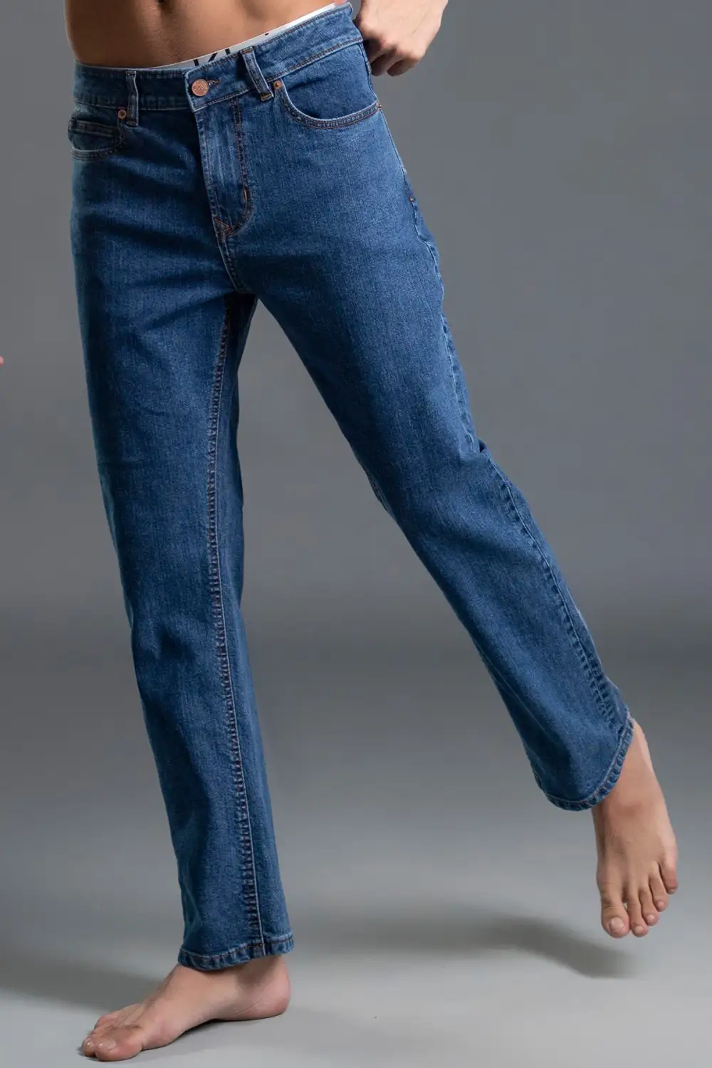 Structured Straight-Leg Jeans