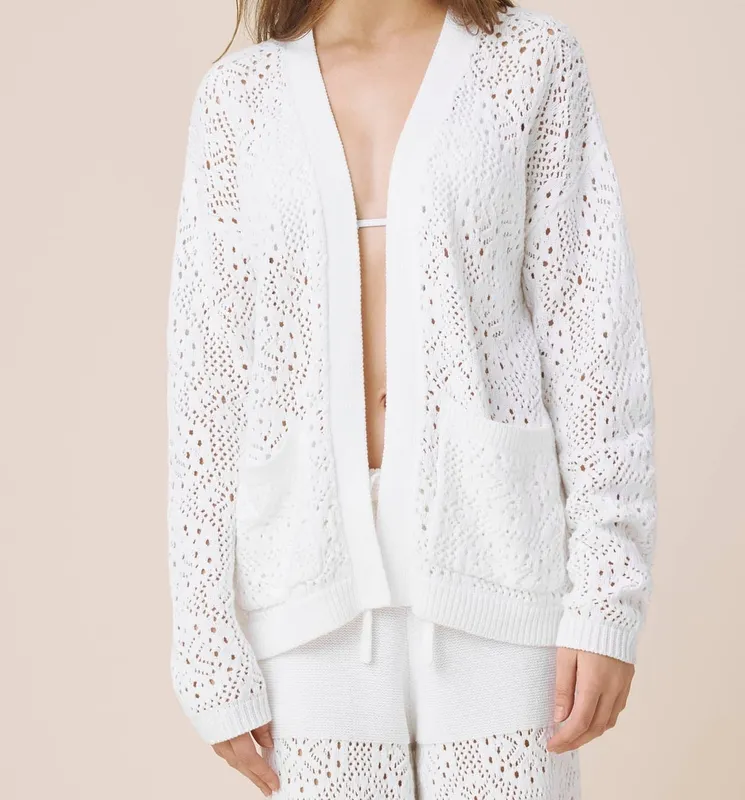 Airy Crochet Open Cardigan
