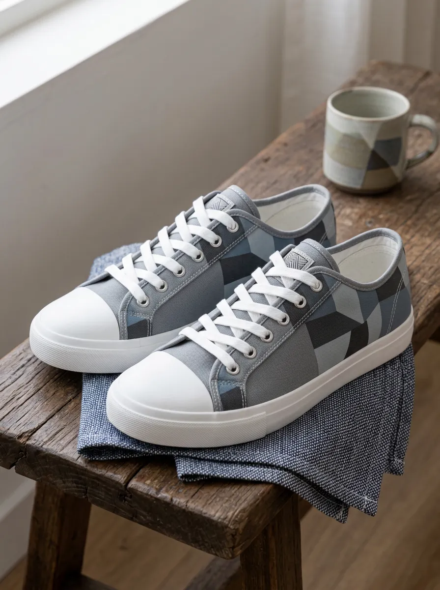 Men's Classic Geometric Pattern Patterned Graphic Canvas Shoes