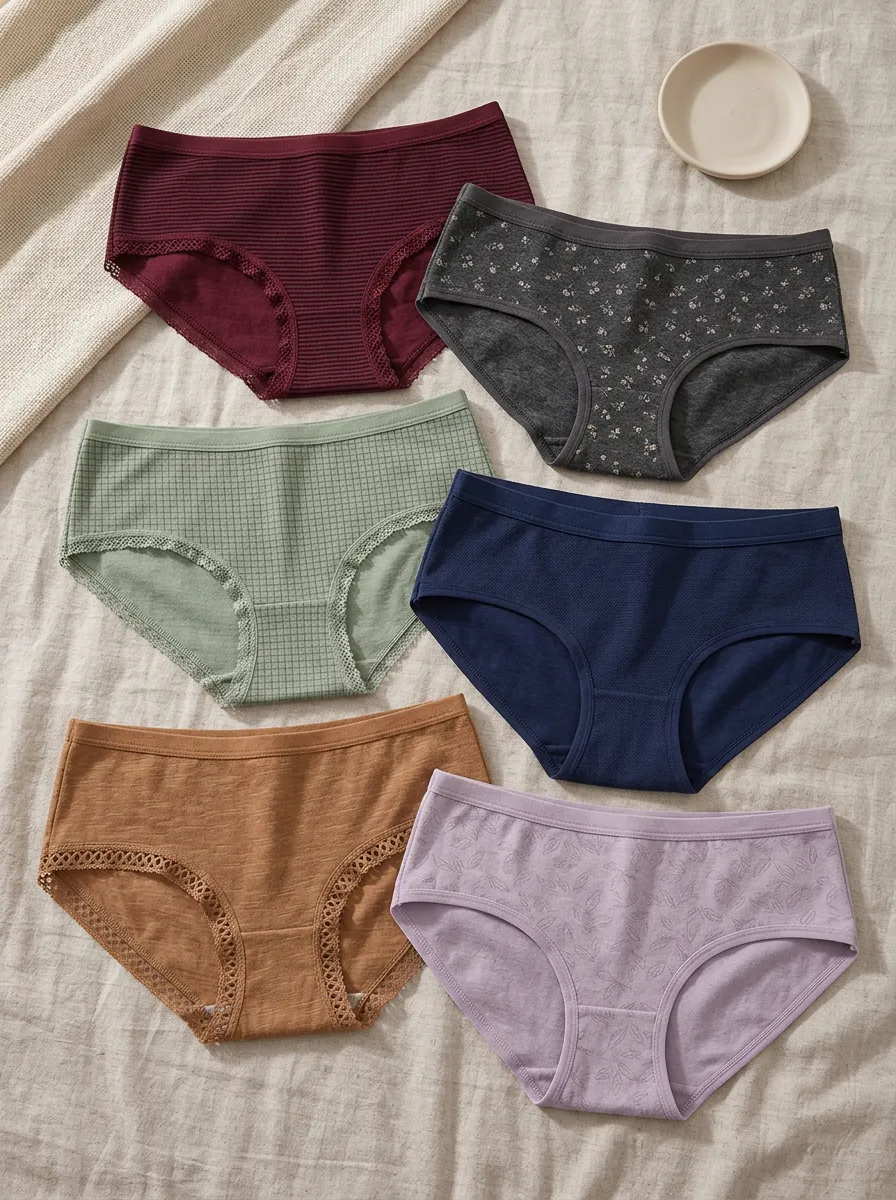 Women's Lace-Edged Assorted Patterned Briefs Set
