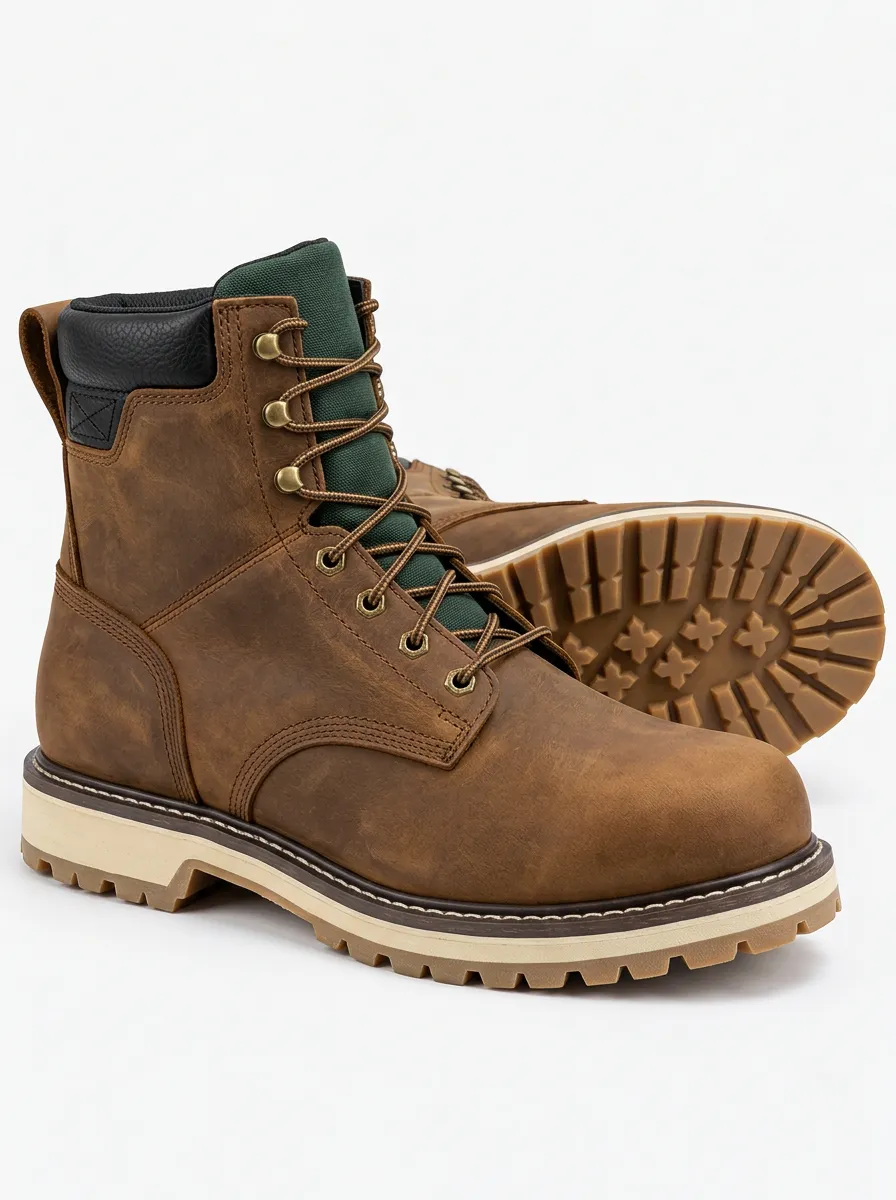 Men's Lace Up Leather Work Footwear