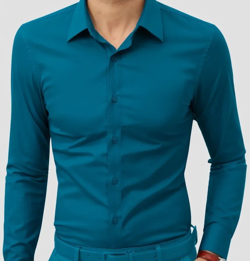 Gentle Dress Shirts 16-Way Stretch Slim Fit Long Sleeve Button Down Business Casual Shirts Wrinkle Free Traveler Shirts Top Menswear