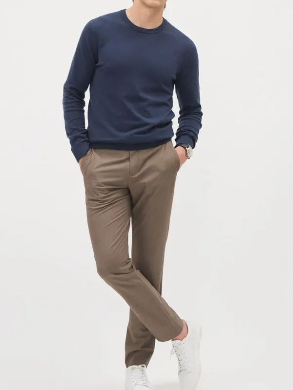 Inky Blue Long-Sleeve Crew-Neck Sweater