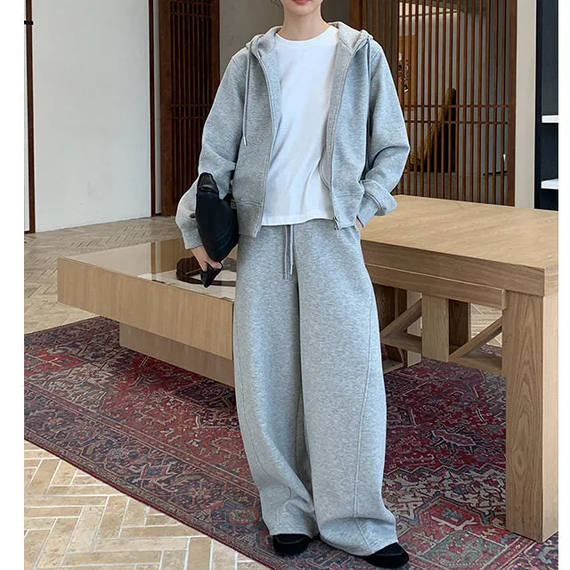 Cozy Thick Hooded Sweatshirt And Sweatpants Set