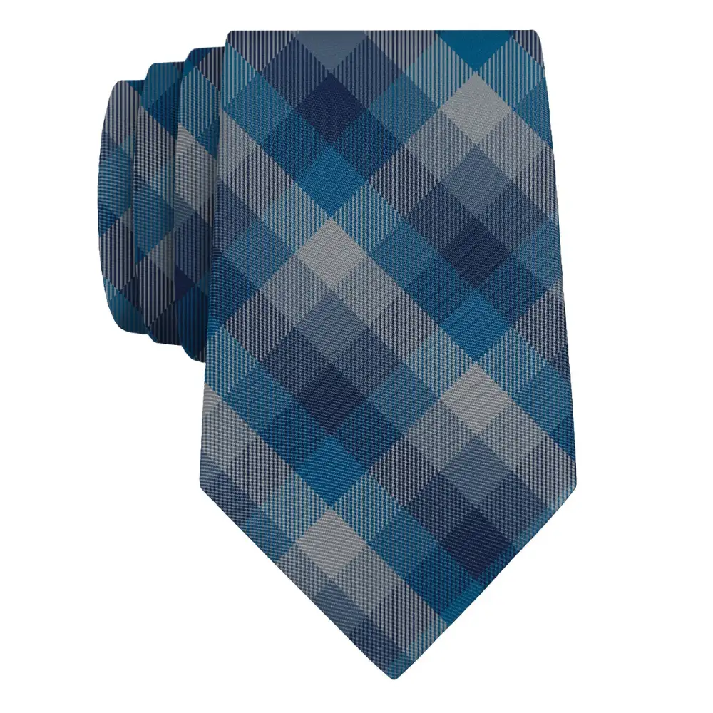Refined Plaid Motif Necktie