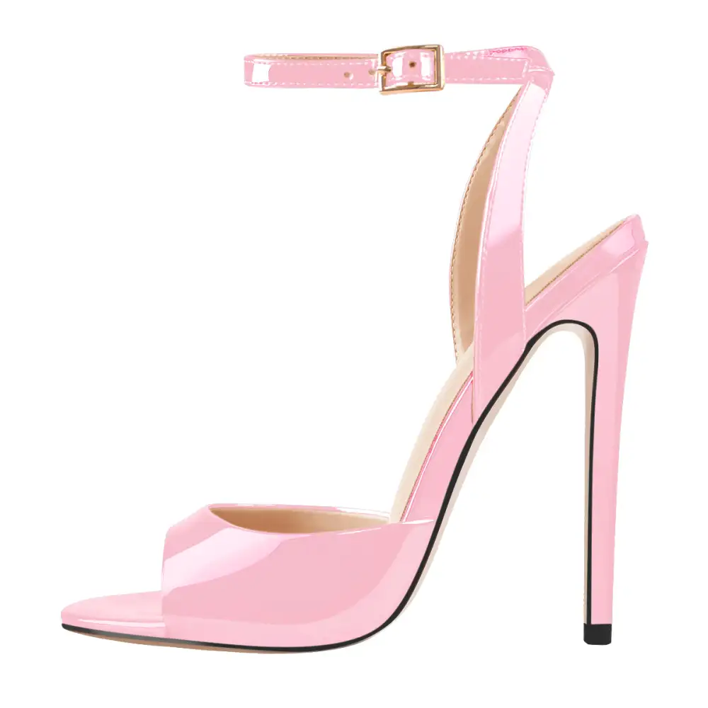 Round Toe Strap Stiletto Sandals