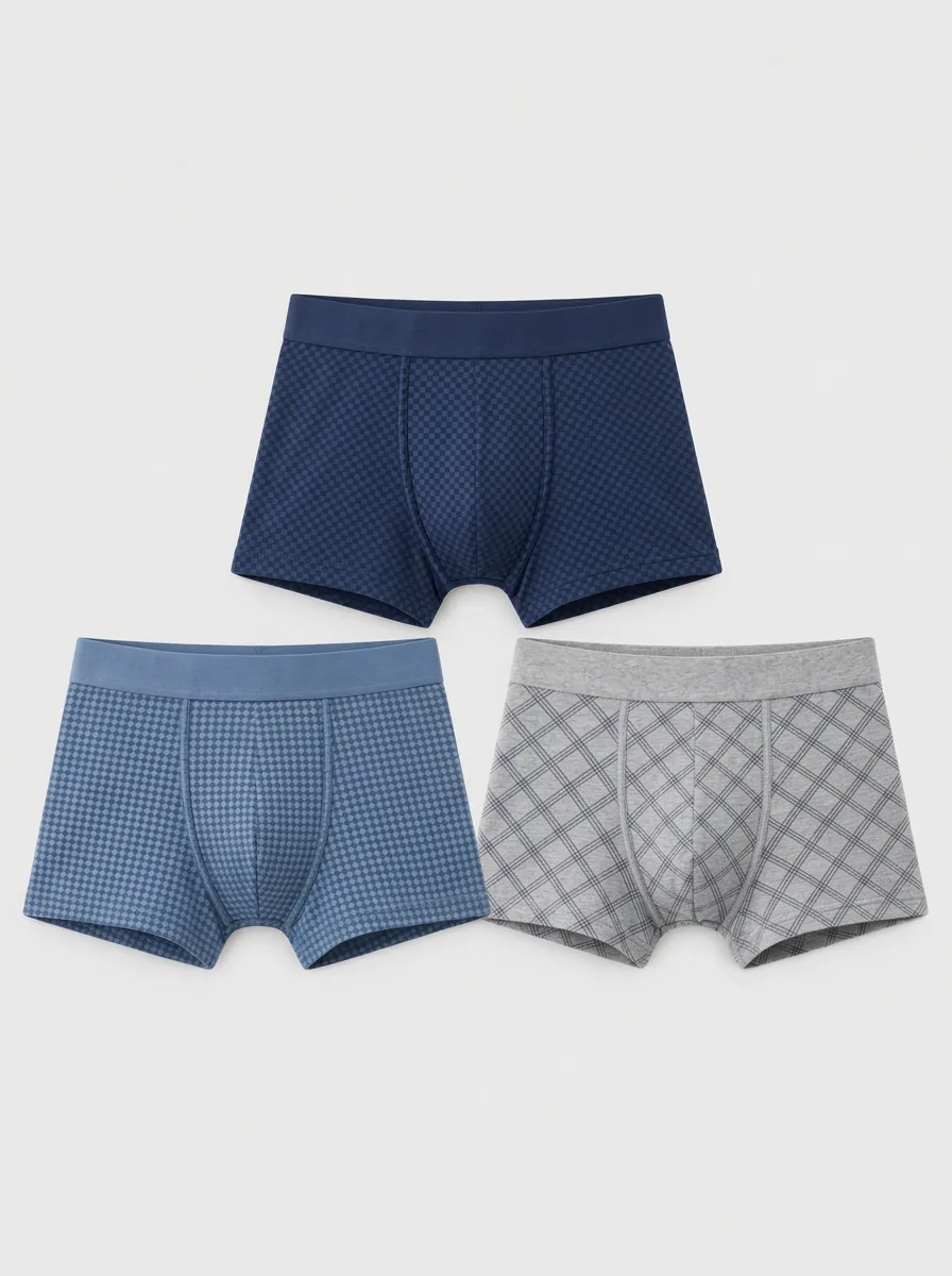 Men's Assorted Patterned Boxer Briefs Three-Pack 3-Pack