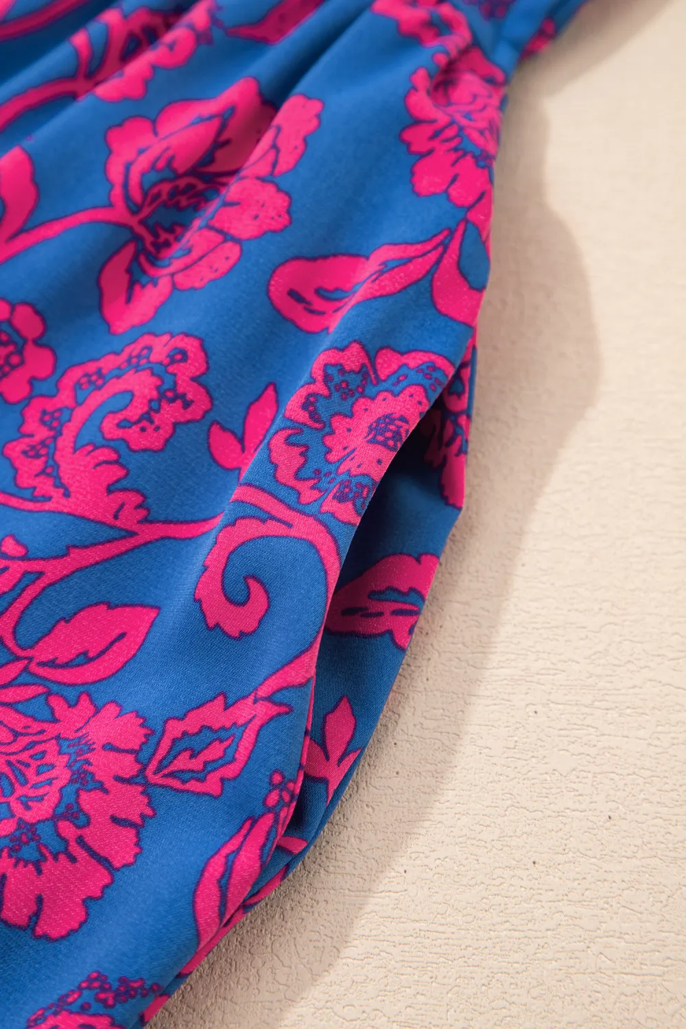 Blue Floral Tie Back Maxi Dress