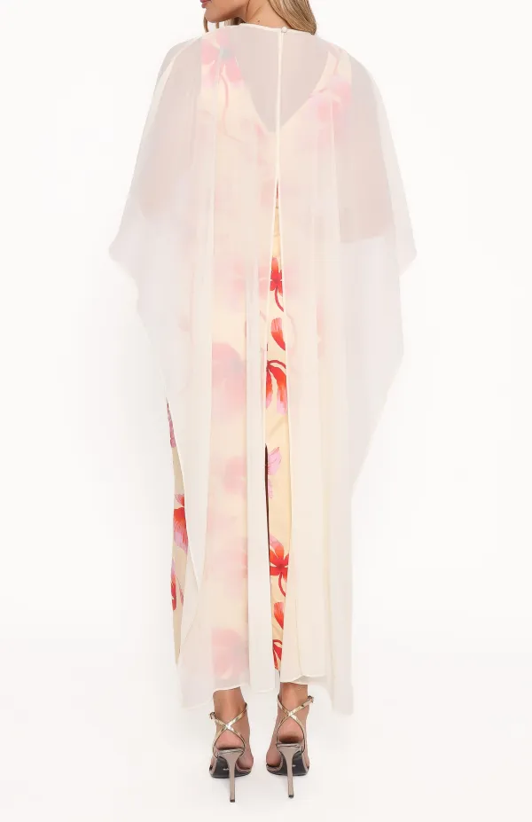 Gathered Boat Neck Maxi Dress