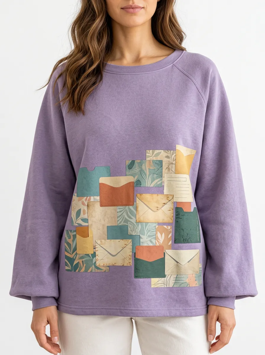 Vintage Letter Collage Inspired Women's Graphic Hoodie