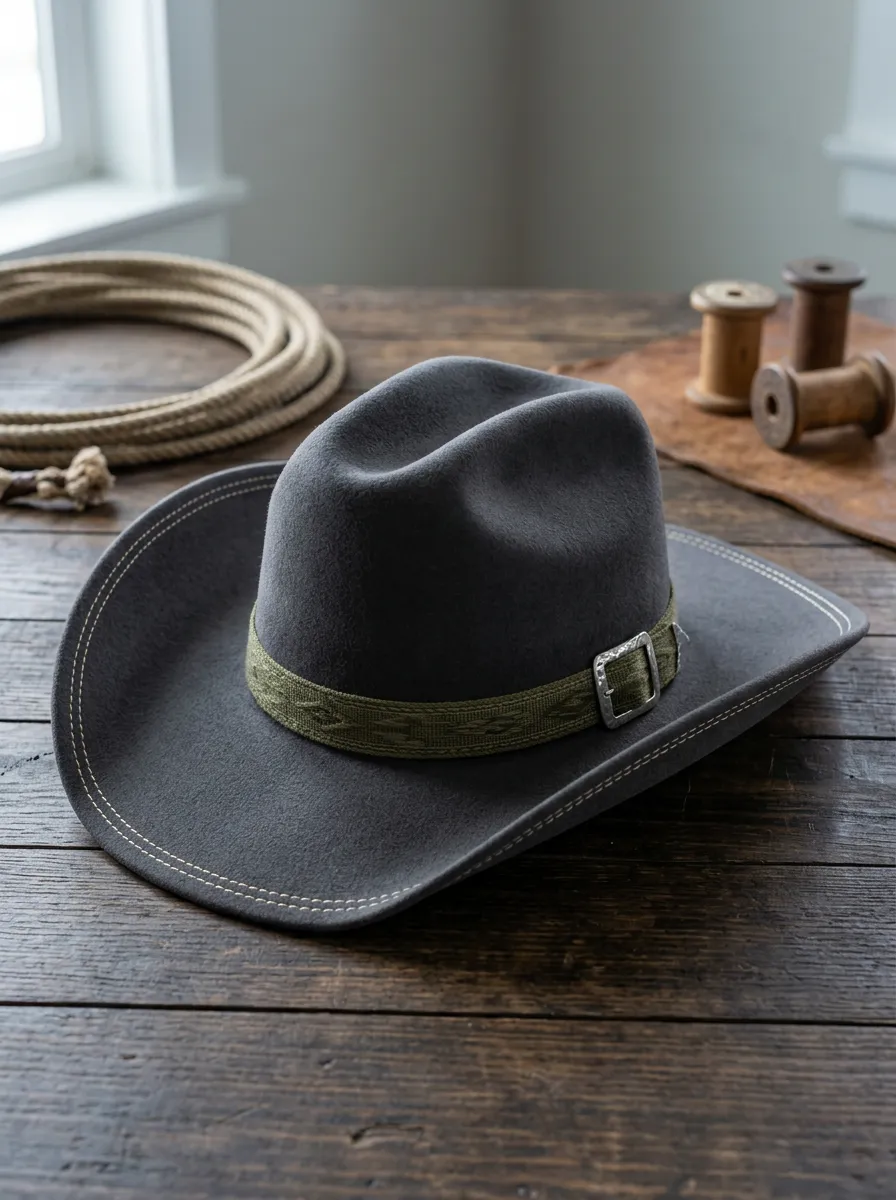 Unisex Felt Cowboy Hat with Band Detail
