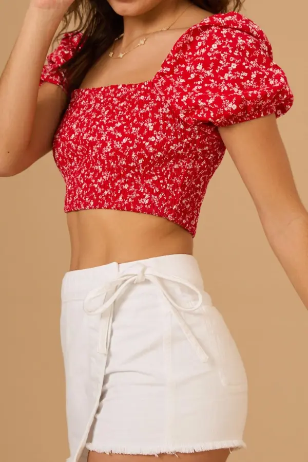 Smocked Red Top