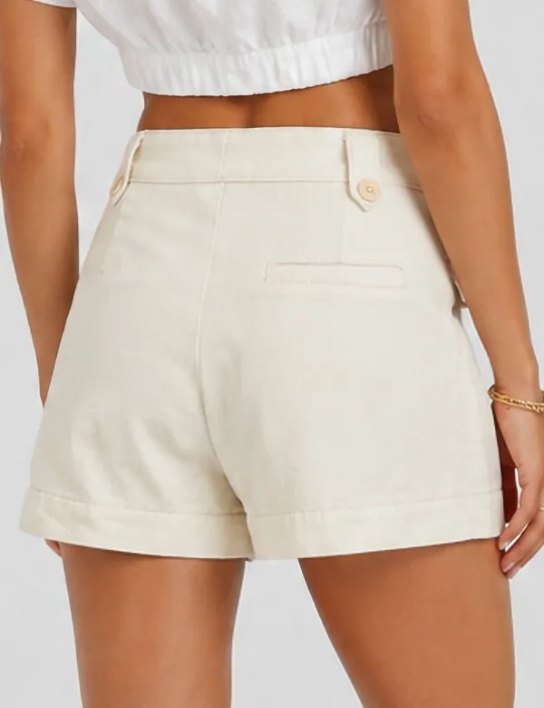 Solid Color Cargo Pocket Denim Skorts
