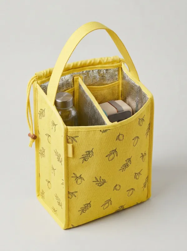 Botanical Olive Branch Printed Insulated Lunch Bag