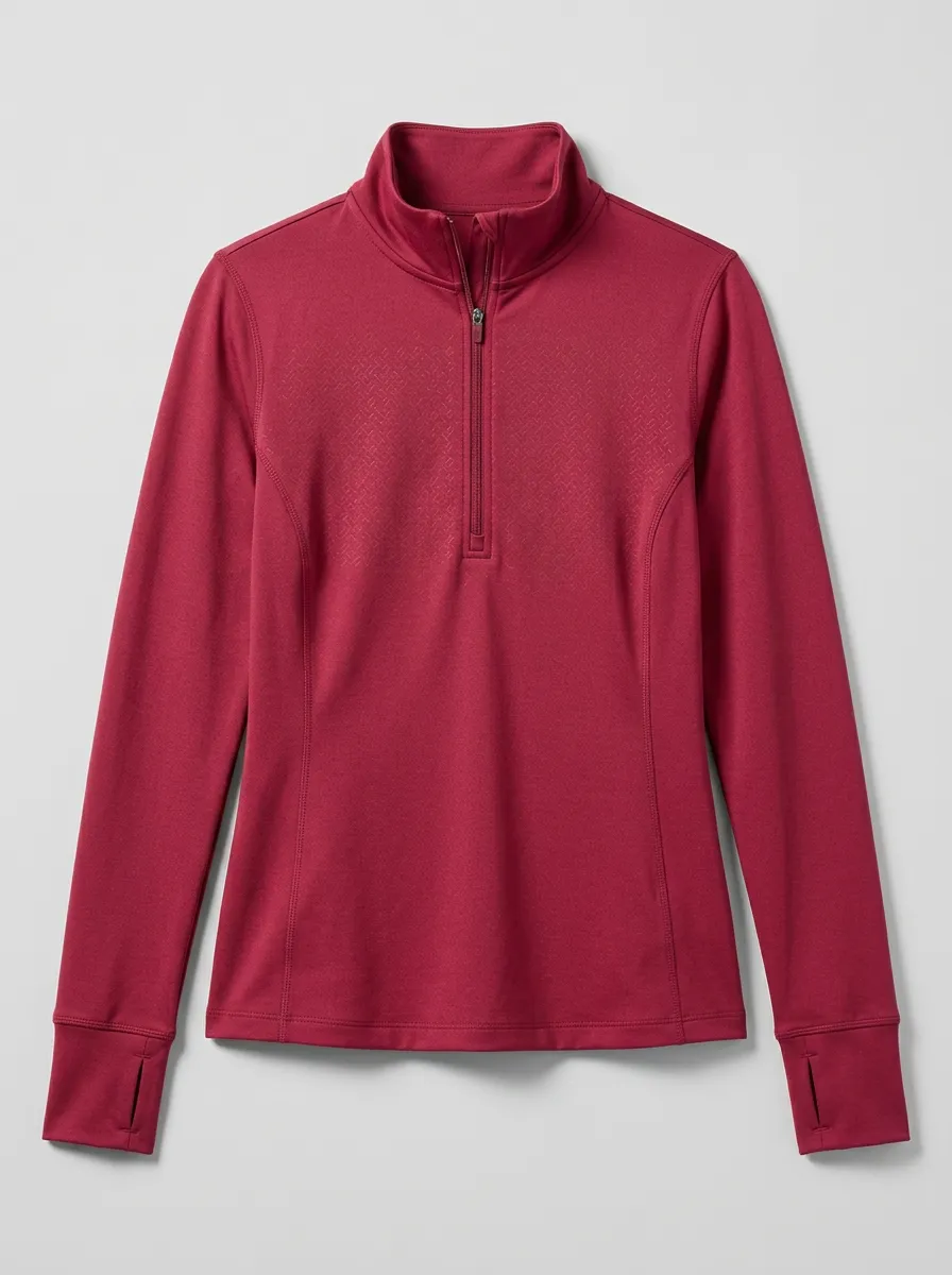 Women's Athletic Fitness Geometric Pattern Printed Quarter Zip Top