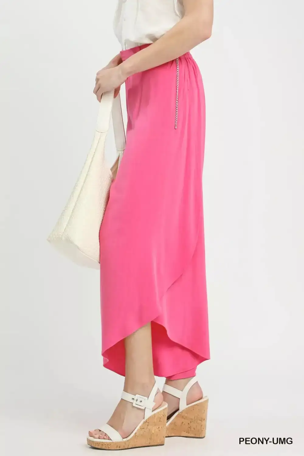 Classic Flowy Asymmetrical Hem Wide Leg Pants