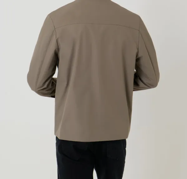 Men's Taupe Water-Resistant Harrington Jacket