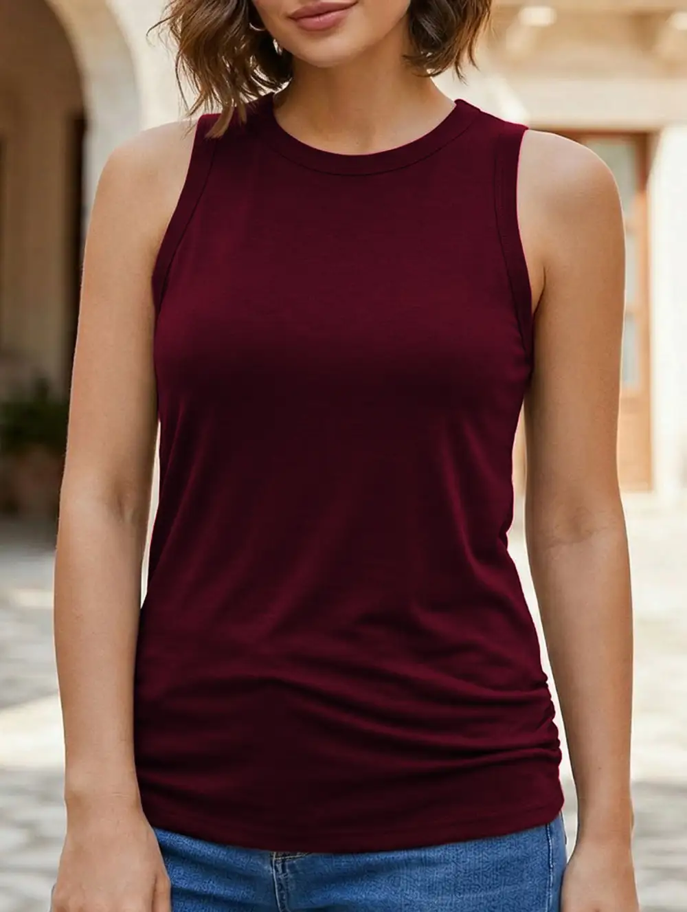 Sleeveless V-Neck Tank Top