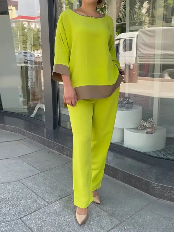 Split Side Shirt Pants Set