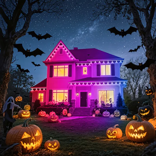 Music-Sync Outdoor LED Lights, Perfect for Home and Party-Ready Exterior Design