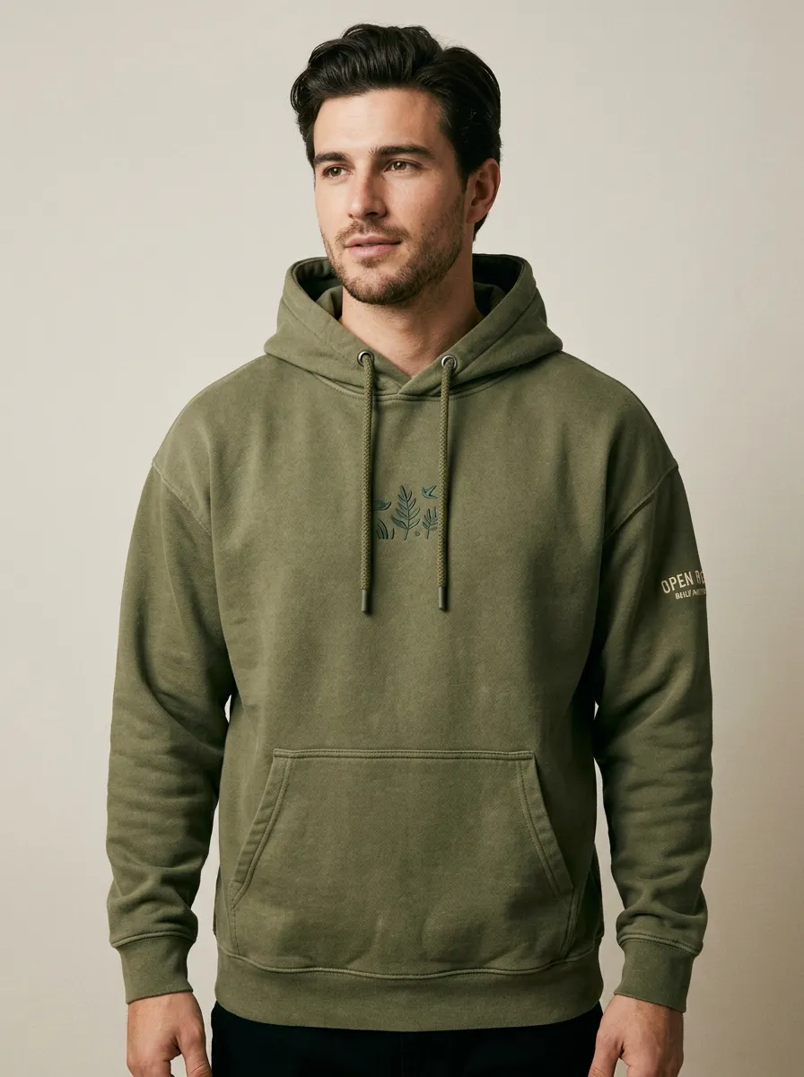 Men's Nature Lover Botanical Leaf Print Hoodie