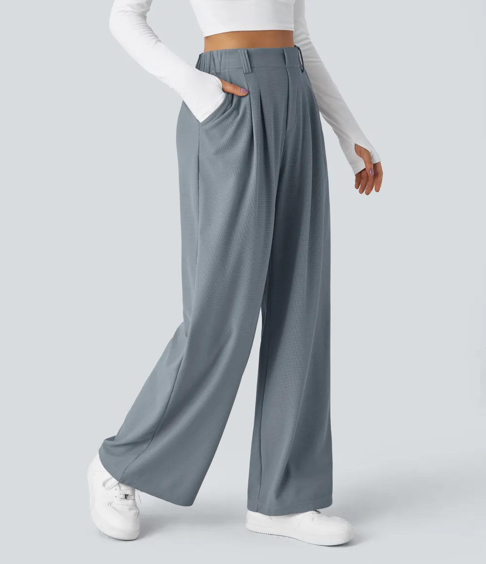 2026🔥  High Waisted Pocket Straight Leg Work Pants