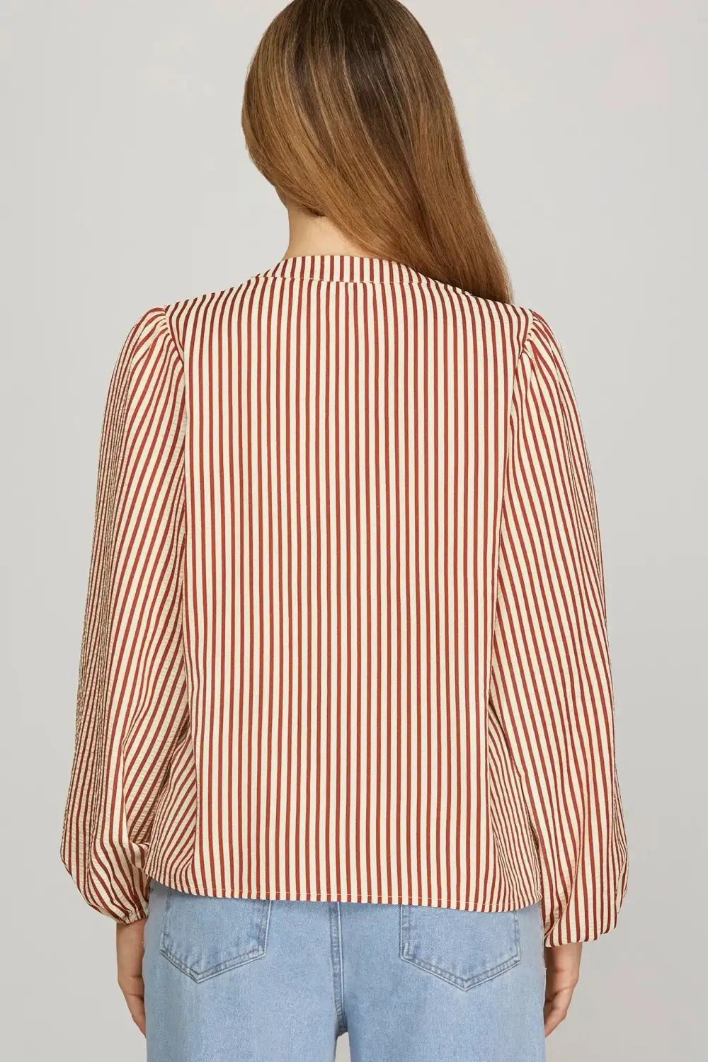Pintuck Striped Top